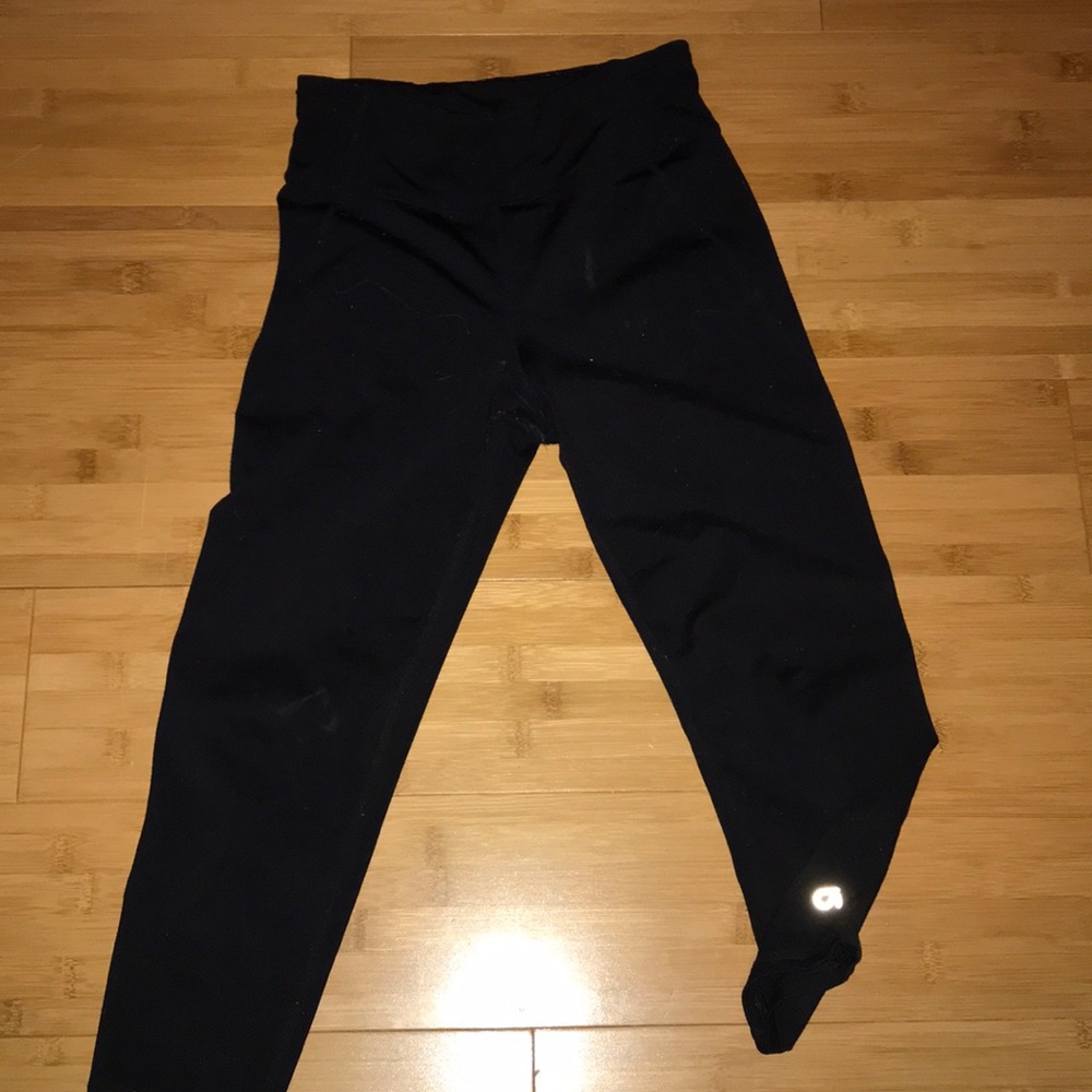 Black leggings with zip pocket in back waist